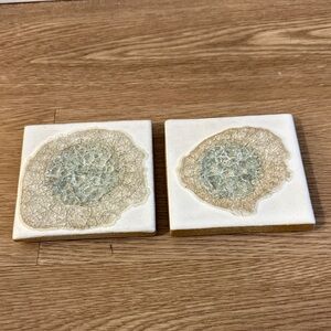 Anthropologie Cream and Gold Coasters